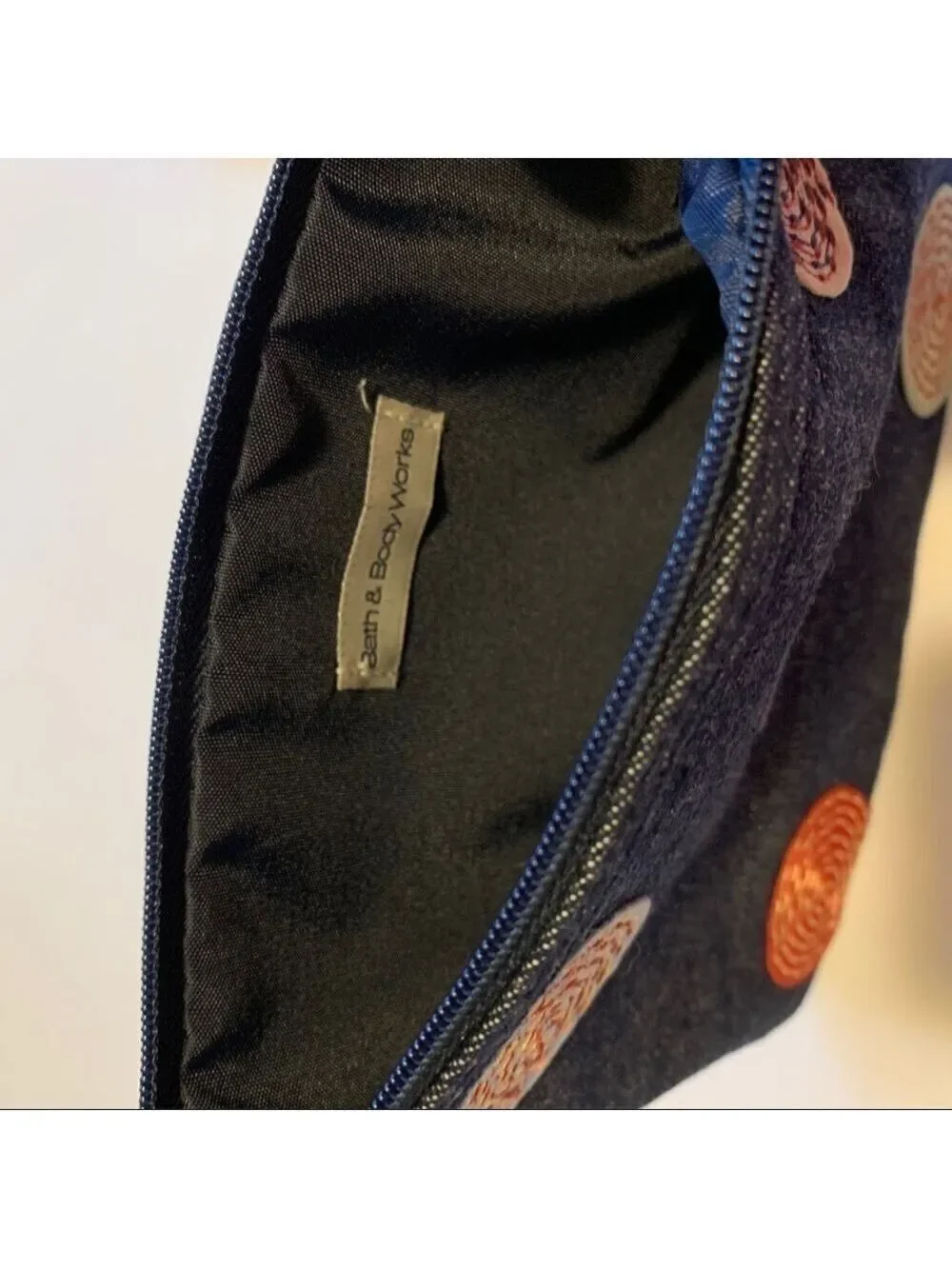 Bath and Body Works Dark Wash Denim Cosmetic Case with Mirror Set